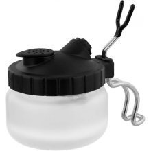 Airbrush Deluxe Airbrush 3 in 1 Cleaning Pot with Holder; Cleans Airbrush, Holds Airbrush, Color Palette Lid, Filters