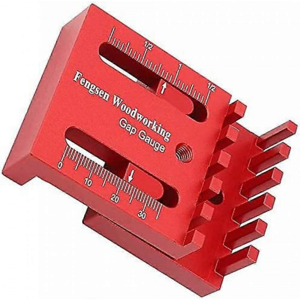 Wooden Ruler Depth Gauge Sawtooth Ruler Woodworking Measuring Tool Red 9408048761050