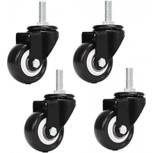 M8x25mm 4pcs Load Bearing 240kg Trolley Caster Swivel PU Furniture Caster Replacement (Without Brake Casters)