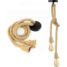 Hemp Rope Chandelier Double Head Hanging -80cm+80cm [energy Class A+]
