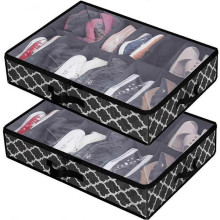 2pcs Large Capacity Under Bed Storage Containers with Clear Lids and Compartments, Space-saving Soft Comforter Storage Bag, Multi-Purpose Bedroom