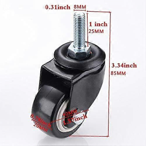 Αντικατάσταση τροχών επίπλων PU M8x25mm 4 τεμαχίων με ρουλεμάν φορτίου 240kg με πε 1