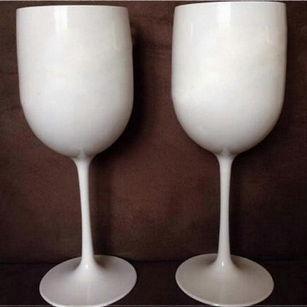 2Pcs White Champagne Glass Plastic Champagne Coupes Cocktail Glass Wine Cup Goblet(Color : White) 9408048762224
