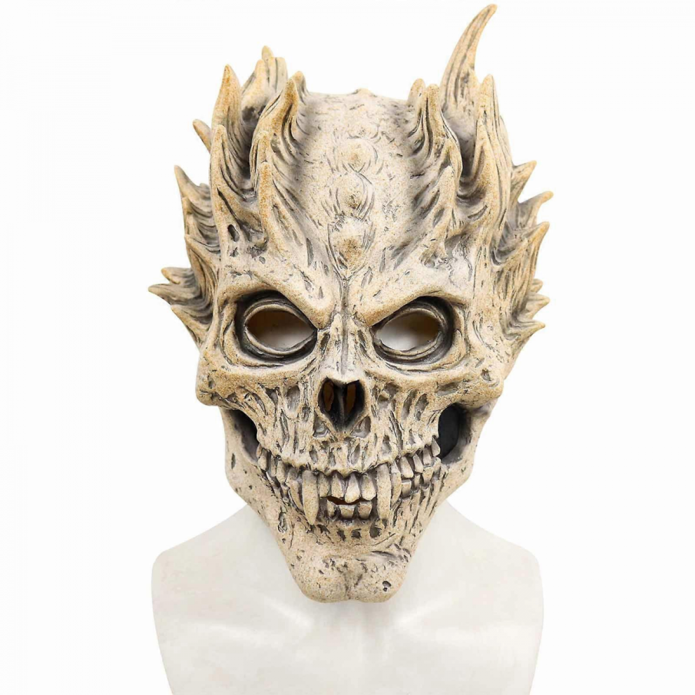 Halloween Horror Mask Freestanding Skull Headwear Skull Warrior Death Skull Mask Demon Skull Masks Props 9408048762507