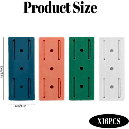 16 Pcs Adhesive Punch-free Socket Holder, Self-adhesive Desktop Socket Fixer Plug-in Socket Fixer Bracket Stand for Kitchen Home Office 1