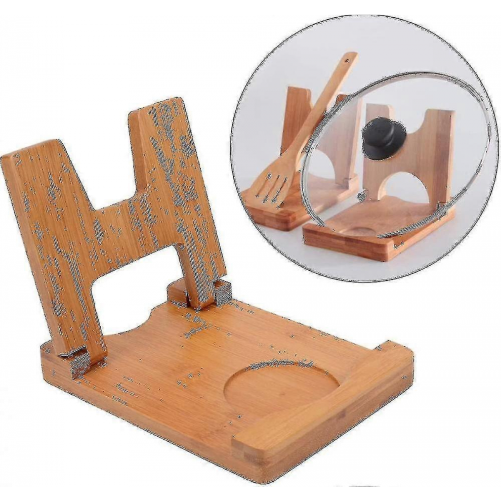 Pot Lid Holder Bamboo Pot Lid Holder Foldable Lid Rack Kitchen Utensil Rack 9408048763368