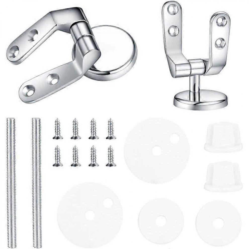 Toilet Seat Hinge, Toilet Seat Replacement Fixing Kit, Toilet Hinge Fixings, For Wood Resin Toilet Seats - 2 Pcs 9408048763467