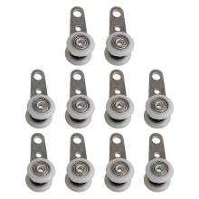 Möbelrollen, 10 Stück, 45 x 19 mm, Metallkugellager, mit zwei Rollen für Schränke, Kleiderschränke, Fenster, Schiebetüren, Schwenkroll