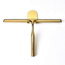 Stainless Steel Shower Squeegee with Non-Slip Handle for Bathroom, Door, Car Mirror with Hook for Cleaning Car Windows - Gold25*16.5cm