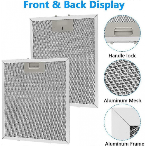 τεμάχια μεταλλικό φίλτρο λίπους 320x260mm, αλουμινίου, αντιλιπαντικό, πλενόμενο 1