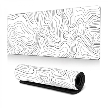Contour Gaming Muismat Wit Grote Muismat voor Toetsenbord en Muismat Bureau-onderlegger met 3mm Antislip Basis en Gestikte Rand voor G