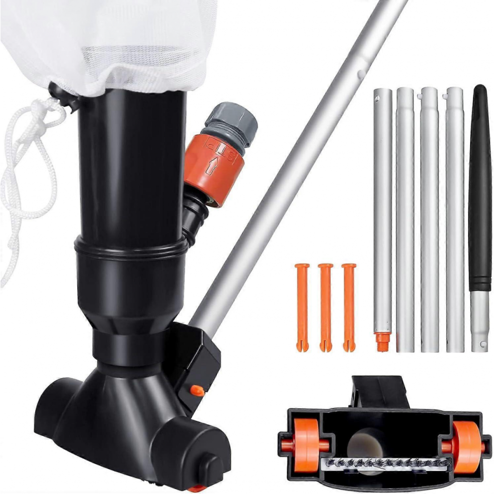 Pool Cleaning Kit With Suction Cups, Pool Bottom Cleaning Kit With 5 Hose Segments Mini Portable Pool Vacuum Cleaner For Pools And Spas 9408048765836