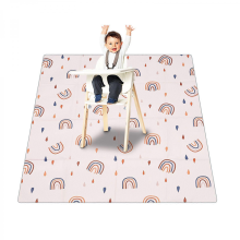 Baby-Esszimmerstuhl-Unterlage, waschbare Bodenschutzmatte, wasserdichte Baby-Spritzschutzmatte für den Boden (110 x 110 cm)