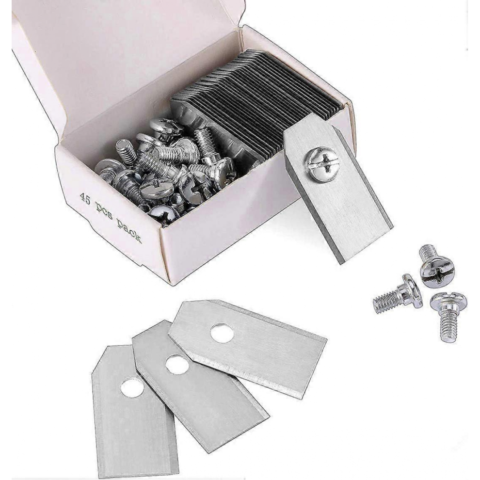 45 X Titanium Knife Blades For All Husqvarn/Automower/Yardforce/Gardena Robotic Lawn Mowers(3G-0.75Mm) With 45 Screws, Replacement Blades For Mod 9408048765928
