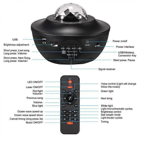 Sterrenprojector met Bluetooth-luidspreker - Uw eigen Galaxy Lamp multicolor 1
