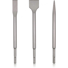 3 Pieces SDS Plus Chisels Large Flat Pointed Chisel Hammer Drill Chisel Set for Tile Concrete Stone Masonry for Demolition and Renovation Work