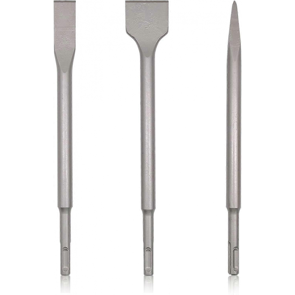 3 Pieces Sds Plus Chisels Large Flat Pointed Chisel Hammer Drill Chisel Set For Tile Concrete Stone Masonry For Demolition And Renovation Work 9408048766079