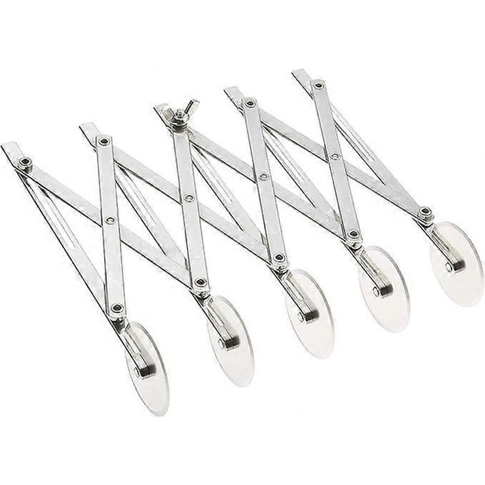 Adjustable Pastry Cutter, 5 Wheel Stainless Steel Dough Divider Silver 25Cm 9408048767335