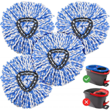 4er-Pack Ersatzköpfe für den Spin Mop, kompatibel mit dem RinseClean Dual-System, für die Bodenreinigung mit dem OCedar RinseClean 2-T