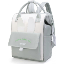 Borsa fasciatoio, zaino multifunzionale di grande capacità, borsa per donna incinta e futura mamma e bambino (verde+bianco)