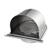 100 mm roestvrijstalen ventilatierooster, U-ventilatierooster met anti-insectennet, ventilatierooster met 45 lamellen