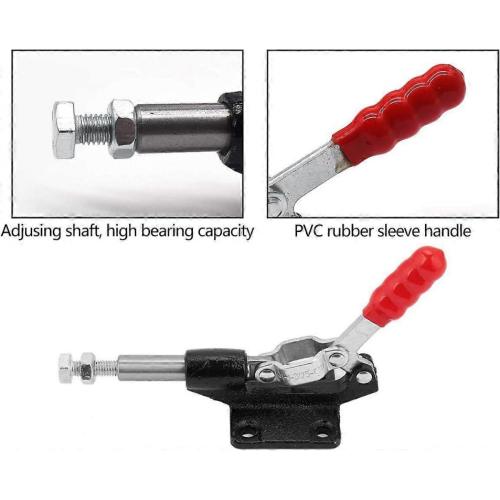 Toggle Clamps, 2 Pcs Hold Down Push Pull Action Hand Tool Toggle Hand Tool Quick Release Manual Clamp Latch Horizontal Lever Clamp Quick Release 2