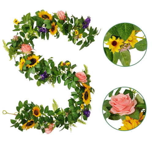 3 Künstliche Sonnenblumen Aus Rattan 2