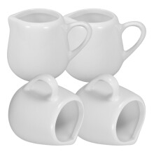 4 szt. porcelanowe mini dzbanki do mleka i sosu z uchwytem