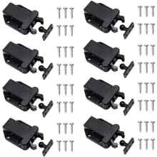 8 Pieces Touch Release Latches Push Latch Latch Non-Magnetic Door Latches for Cupboard Furniture Door Cabinet Touch Latch Black