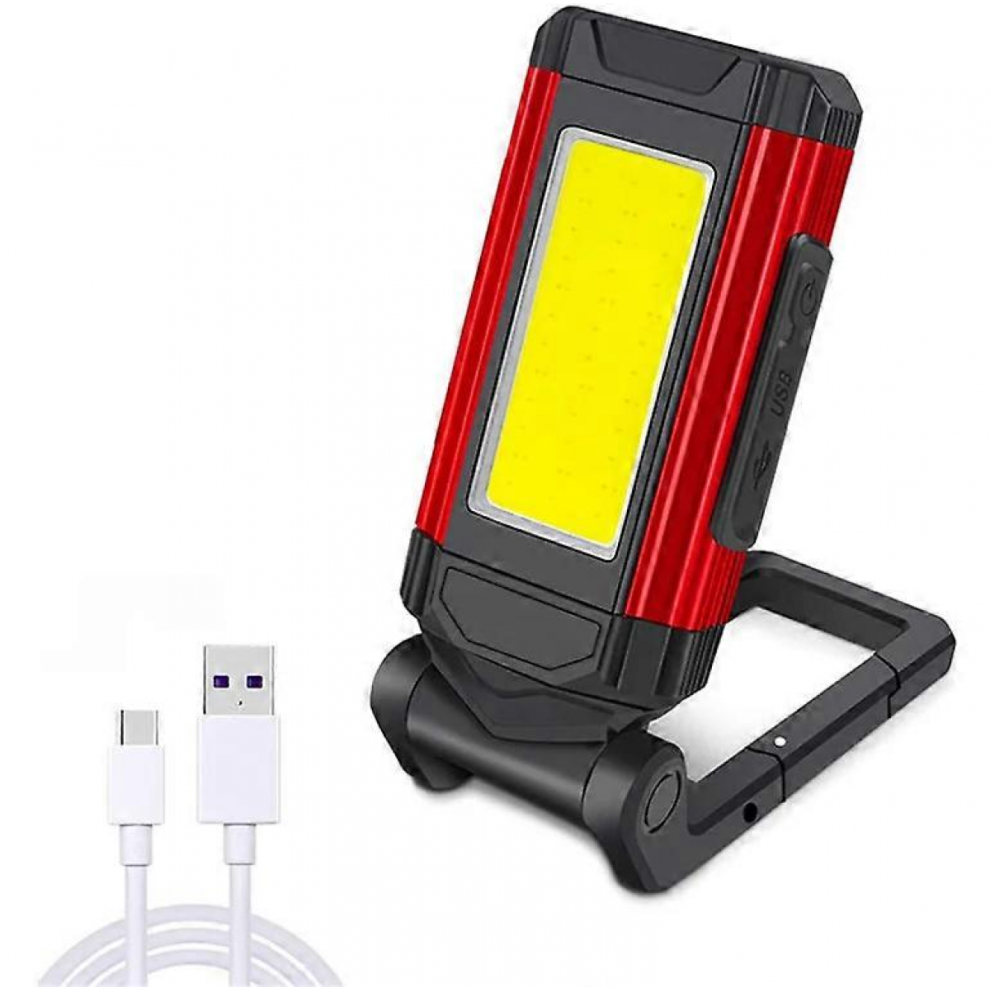 Powerful Rechargeable Work Light, Led Work Light Workshop Lamp With Magnetic Base, Flashlight With Ipx6 Waterproof, 7 Modes Mechanic Lamp For Eme 9408048768196