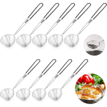 9-teiliges Fondue-Sieb aus Edelstahl mit Griffen, feinmaschigem Küchensieb, Schaumlöffel und Schöpfkelle für Gemüse, Pilze und Fleisch