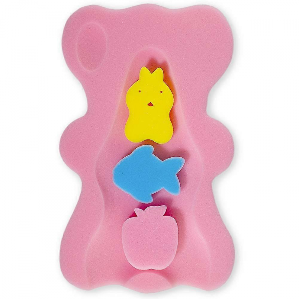 Soft Infant Bath Sponge Skid Proof Baby Bath Mat Newborn Odor Free (Pink) 9408048770595