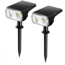 Focos solares para exteriores, [Paquete de 2] Focos impermeables IPX7 para jardín, iluminación solar inalámbrica para patio y camino.