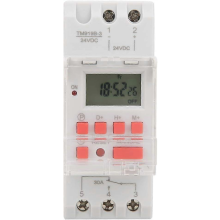 DC 24V Timer, 30A Weekly 12/24 Hours, Programmable Timer, 16 On/Off Per Day, LCD Electronic Digital Control, Time Relay with Waterproof Cover