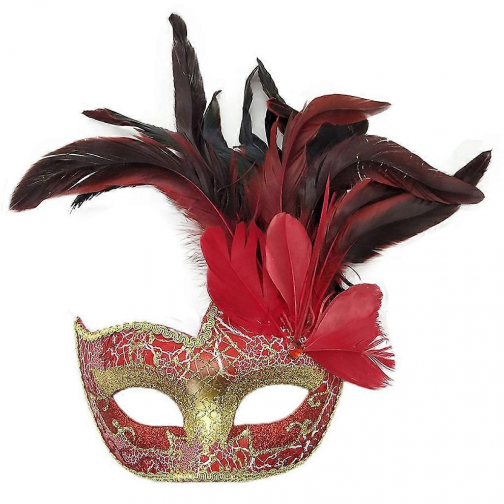 Feather Masquerade Mask For Women, Halloween Costume Half Face Mask, Mysterious Carnival Venetian Cosplay Eye Mask Easter Mask Mardi Gras Mask Fa 9408048772667