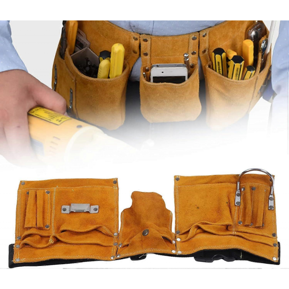 Utility Tool Belt Pouch, Pocket Waist Tool Pouch Tool Belt Bag With Hammer Clip&Tape Measure Holder For Electrician, Plumber, Carpenter, Workers, 9408048772766