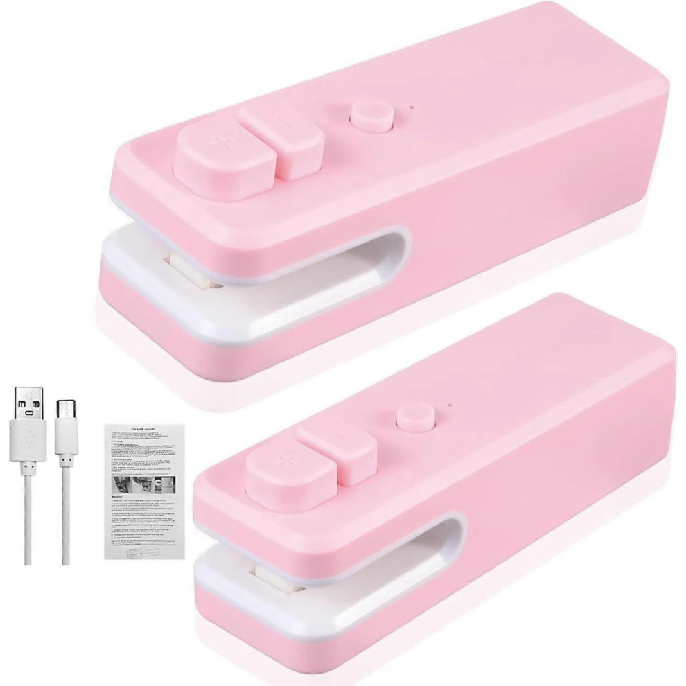 3 In 1 Mini Bag Sealer,2 Pack Rechargeable Handheld Plastic Bag Resealer,With Cutter 3 In 1 Heat Portable Vacuum Sealers Kitchen Gadget For Chip 9408048775903