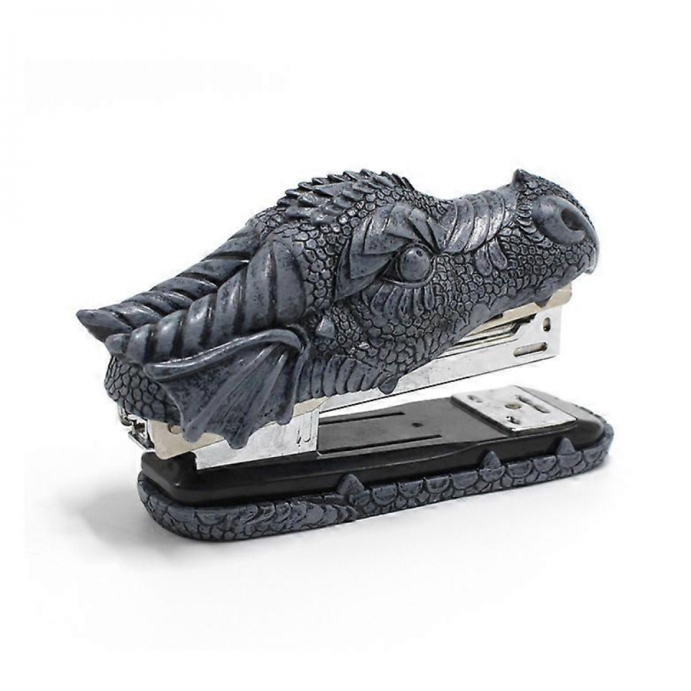 Dragon Stapler Craft Dinosaur Stapler: Dragon Head Stapler Novelty Stapler Funny Carving Resin Faucet Stapler For Office Stationery Desktop 9408048776108