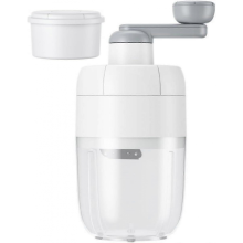 Snowflake Shape Manual Ice Crusher, Hand Held Ice Crusher for Snow Cones or Slushies, Shaved Ice Maker, BPA Free Snow Cones, 1 Free Ice Mold (Whi