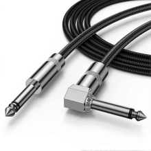 Guitar Cable 20ft Electric Instrument Cable Bass AMP Cord for Electric Guitar, Bass Guitar, Electric Mandolin, Pro Audio - Right Angle to Straigh