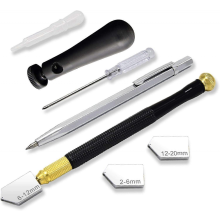 Professioneller Glasschneider, 7-teilig, professioneller Diamantschneider, geeignet für Schnittbereiche von 2–6 mm, 6–12 mm und 12–