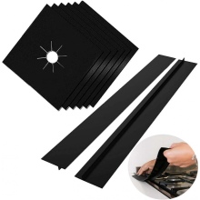 Pcs Reusable Hob Protectors,Universal Gas Hob Cover Gas Stove Screen Protector with 2 Non-Stick Heat Resistant Covers Black(10.6x10.6 in)