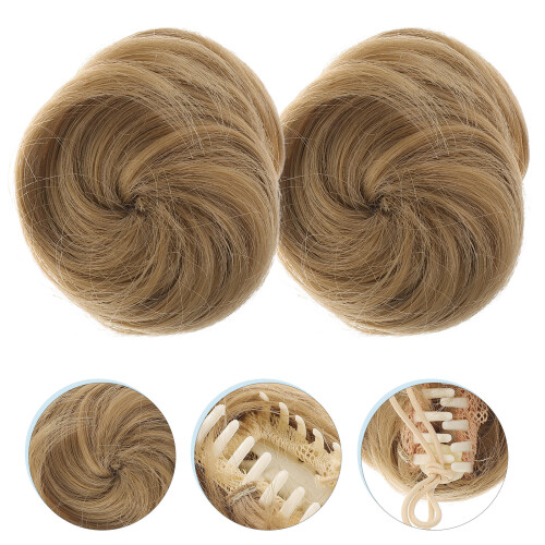 2 Pezzi Faux Chignon A Doppia Pettine Per Lisci E 2