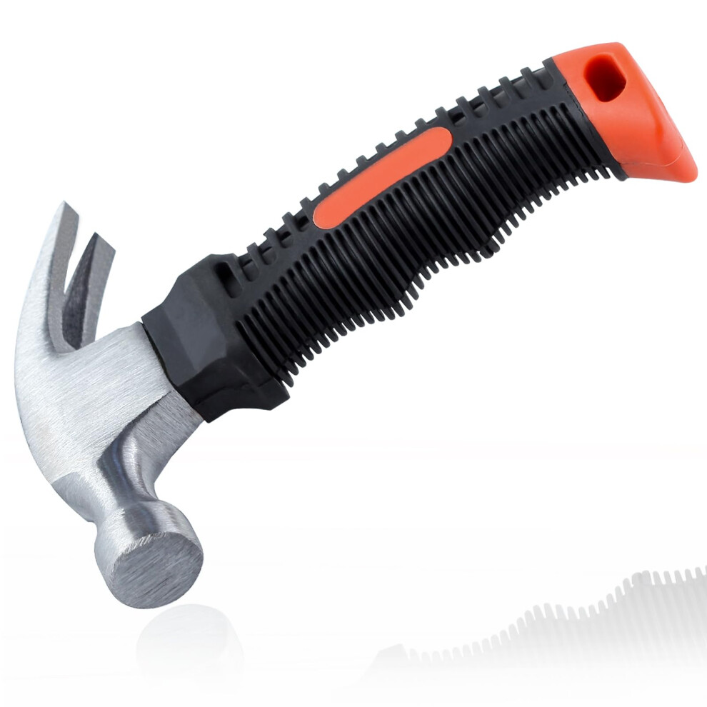 8 Oz Claw Hammer With Shock Reduction Grip, Small Stubby Rip Claw Hammer For Diy Crafts And Picture Hanging 9393856440313