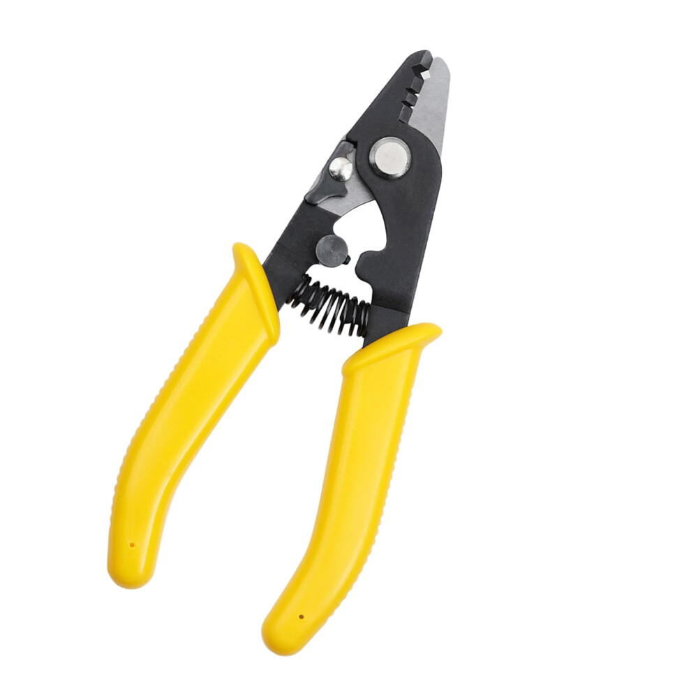 Multifunctional Optical Fiber Stripper Tool 125Um 3Mm Capacity Wire Stripping Pliers Metal Construction Yellow Handles 9393856440481