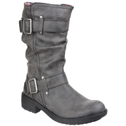 ROCKET DOG (7 (Adults')) Trumble | Black | Women's Double Buckle Biker Boots 1