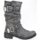 ROCKET DOG (7 (Adults')) Trumble | Black | Women's Double Buckle Biker Boots 6