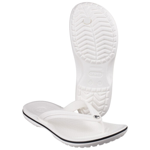 Crocs (8 UK, White) Crocs Crocband Mens Flip Flops 2