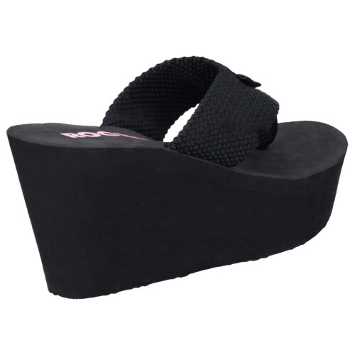 ROCKET DOG (4 (Adults')) Diver Webbing | Black | Ladies Wedge Flip-Flops 1