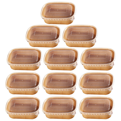 20 Pièces Boîtes Alimentaires Jetables Couvercle 500 Ml